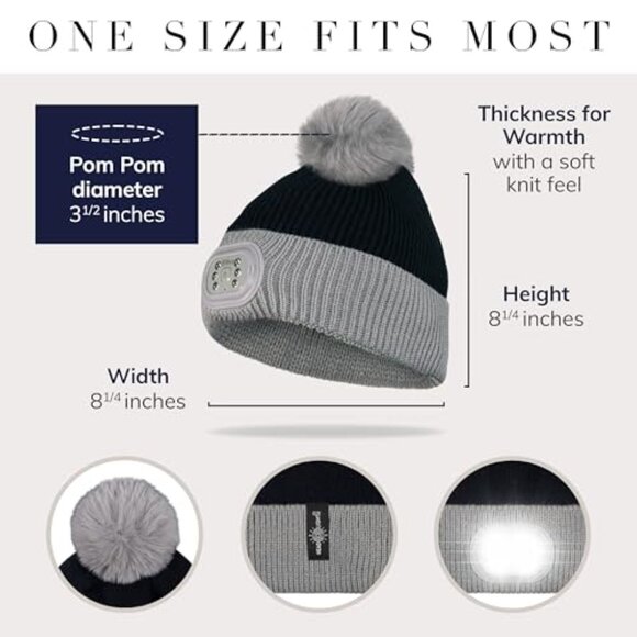 Rechargeable LED Beanie Hat with Light, Unisex, Machine Washable main image 4